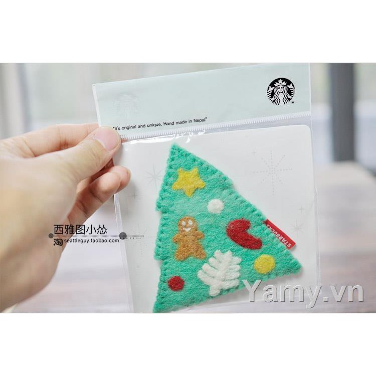 Miếng Lót Ly Starbucks Hình Người Bánh Gừng Giáng Sinh Phong Cách Hàn Quốc 2016