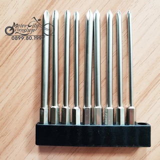 Mũi Tô Vít 4 Cạnh Dài 100mm Cho Khoan Hãng Broppe (9 Món Tiện Dụng)