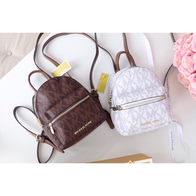 Balo Michael Kors khoá trước ngang hoạ tiết MK size 20