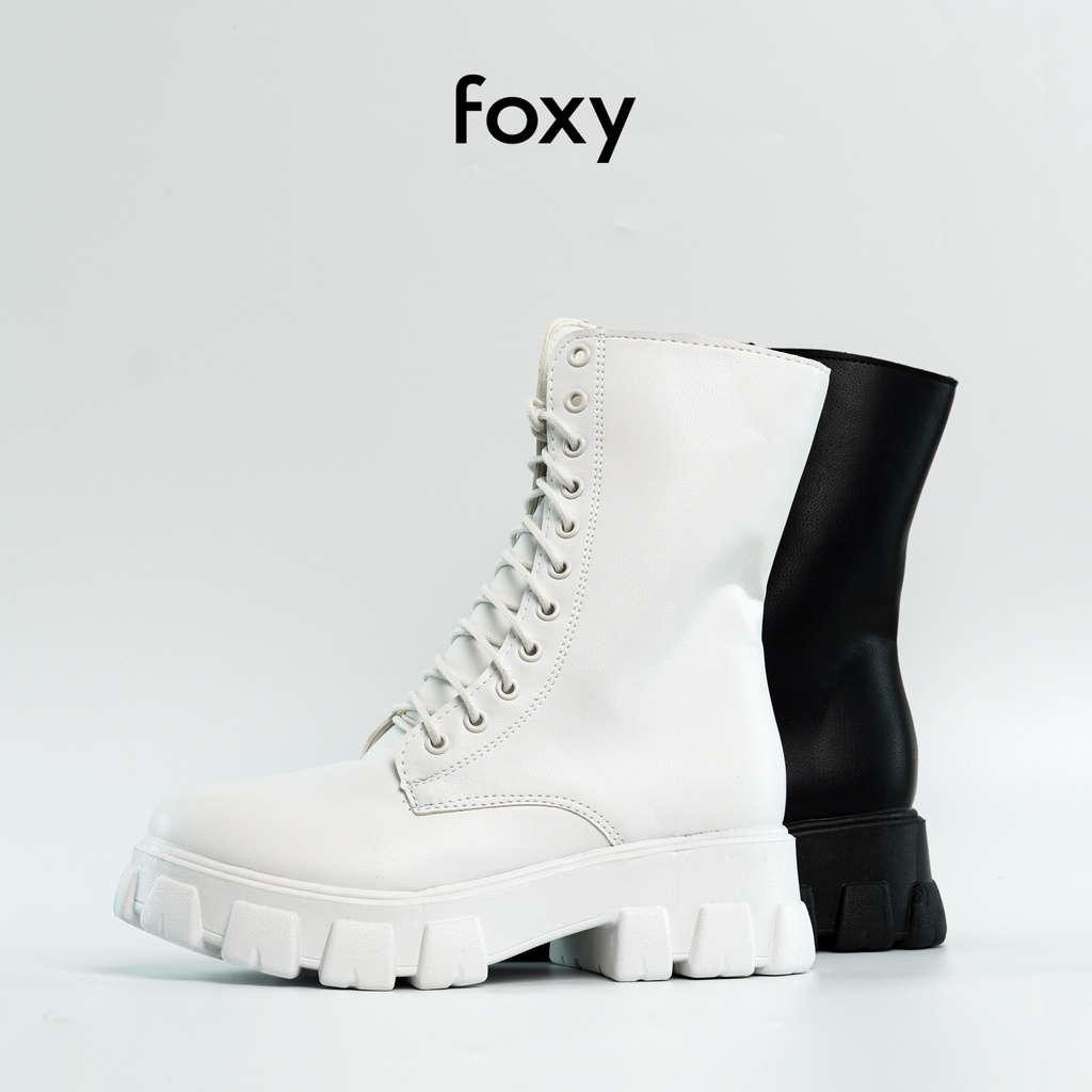 Giày Boots Nữ Cổ Cao Giày Martin FOXY Đế Tăng Chiều Cao Buộc Dây Kéo Khoá Phong Cách Gợi Cảm - FOX031 | BigBuy360 - bigbuy360.vn