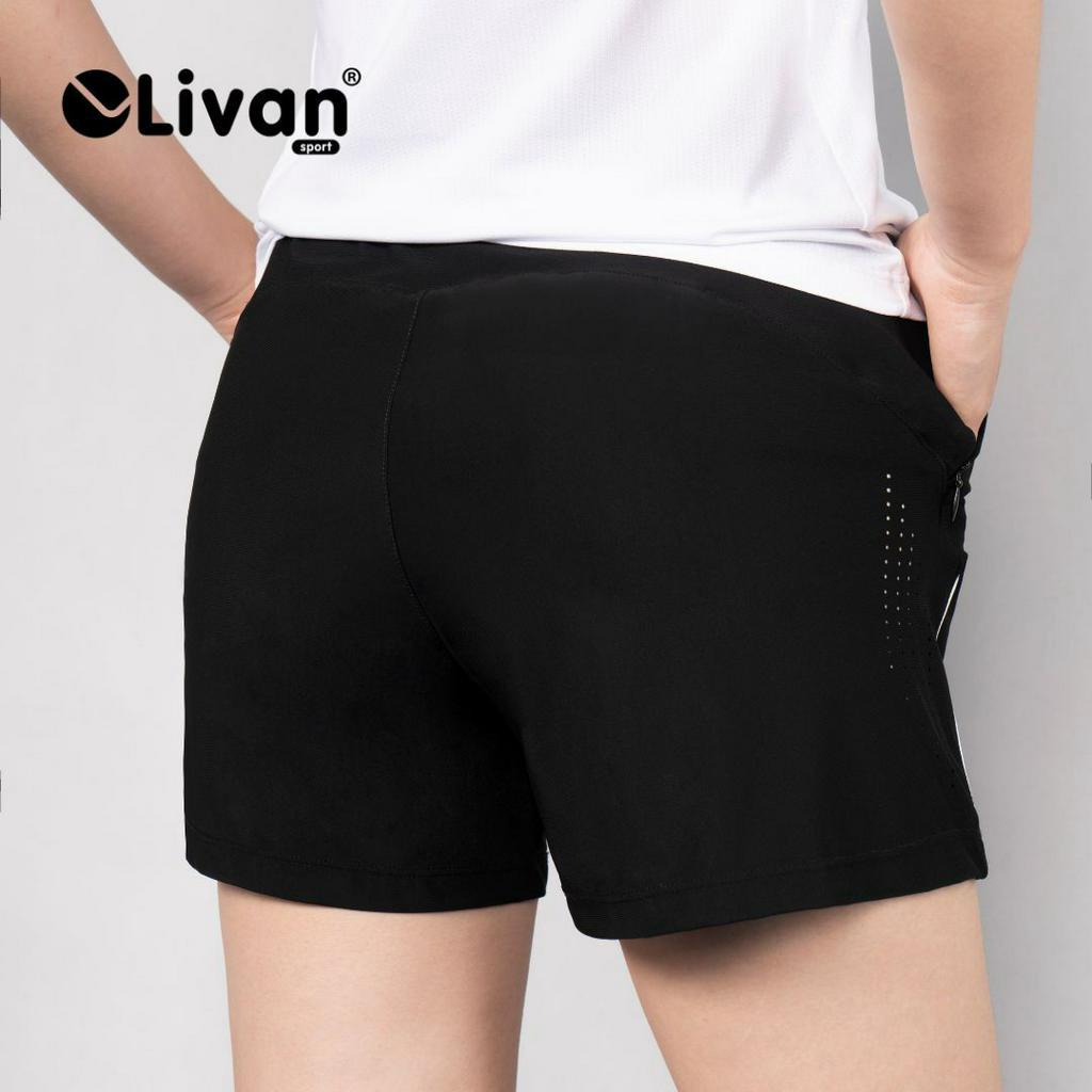 Quần Short Thể Thao Nữ Livan Sport Phối Viền Thoáng Khí Cao Cấp