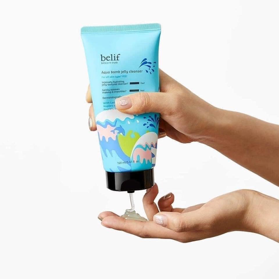 Sữa rửa mặt Belif B o m b Aqua Jelly Cleanser