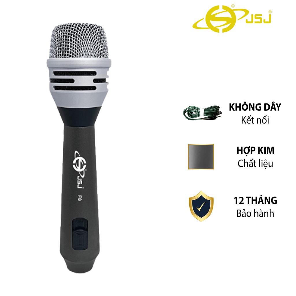 Micro karaoke có dây JSJ GL 9.0S với thiết kế lưới tản nhiệt cổ điển giảm tạp âm chống nhiễu thân kim loại được phủ nhám