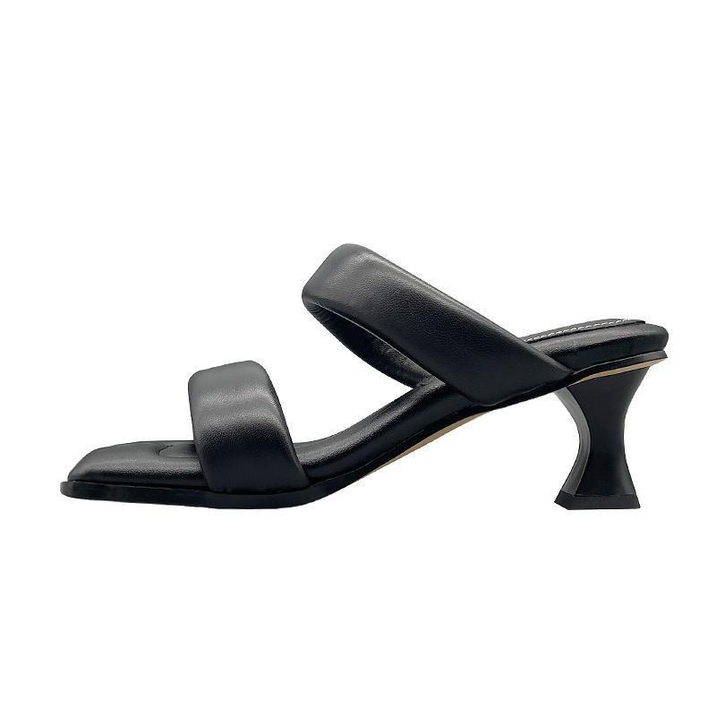 Giày Sandal Cao Gót Mũi Vuông Đế Mềm Phong Cách Pháp Thời Trang Mùa Hè 2022 Cho Nữ