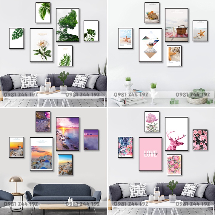 Tranh Treo Tường theo bộ, 1 set  5 hoặc 6 tranh, Tranh trang trí phòng khách. Bảo Hành 1 Đổi 1 | Tranh 3H | BigBuy360 - bigbuy360.vn