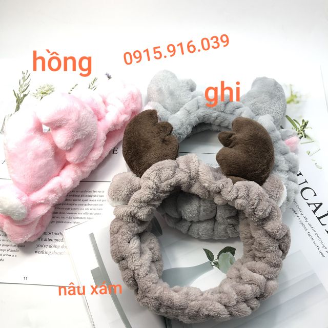 Băng Đô Rửa Mặt Sừng Hươu. Băng Đô Sừng Hươu 3D Vải Nhung Mềm Mại