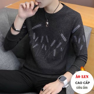Áo len nam họa tiết dài tay, cổ tròn, áo thu đông siêu đẹp – AL32