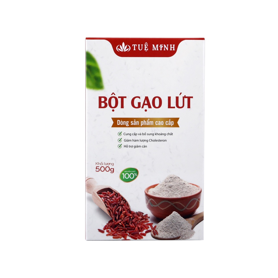 Bột gạo lứt giảm cân Tuệ Minh, bột gạo lứt đỏ huyết rồng nguyên chất hộp 500gr