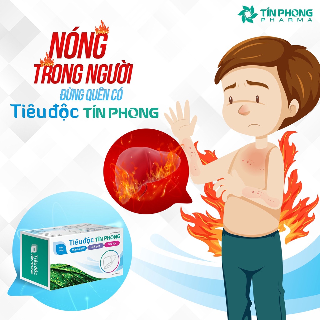 Tiêu Độc TÍN PHONG Giúp Giải Độc Gan, Làm Mát Gan, Thanh Nhiệt, Giảm Mẩn Ngứa, Mề Đay An Toàn Tiện Lợi Hộp 18 Ống TTP005