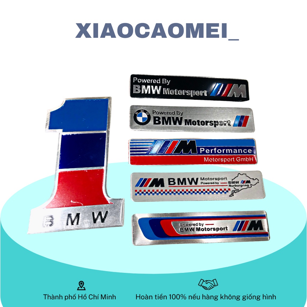 Tem nhôm BMW có sẵn keo 3m, dán xe máy, trang trí xe máy, xe ô tô, tem nhôm giá rẻ