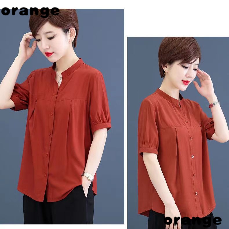 Áo Sơ Mi Chiffon Tay Ngắn Cổ Chữ V Phong Cách Thời Trang Mùa Hè Mới Cho Nữ