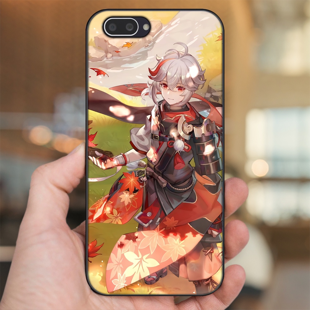 Ốp lưng Oppo A3S viền đen in hình Kazuha Genshin Impact