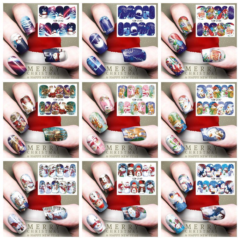 NIUYOU Sticker Dán Móng Hoạ Tiết Giáng Sinh