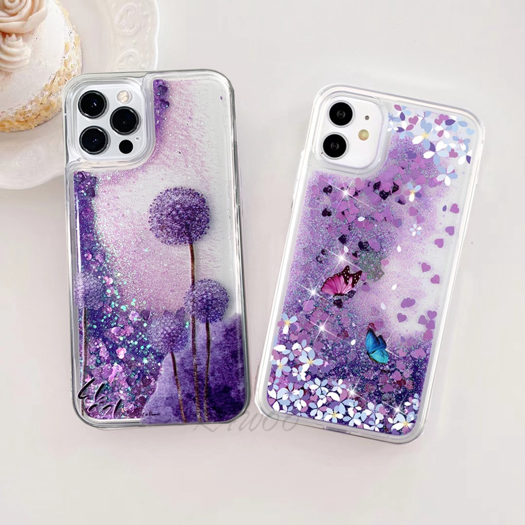 Ốp Điện Thoại Cát Chảy Kim Tuyến Họa Tiết Bướm Cho iPhone 13 Pro MAX 12 Pro 11 X XR XS MAX 7 8 Plus 6 6S SE 2020