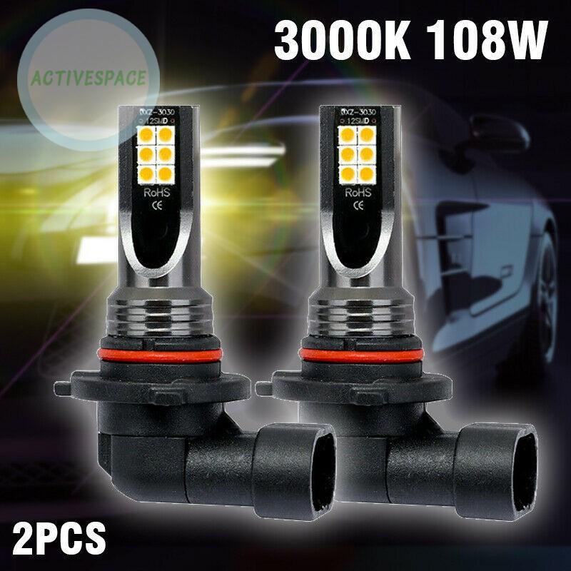 Bộ 2 bóng đèn LED 20000LM đuôi 3000K Turn 3030 LED 360 9006 DC 9-32V chất lượng cao