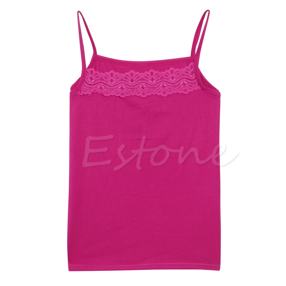 Áo Thun Cotton Không Tay Phối Ren Hoa Gợi Cảm Cho Nữ