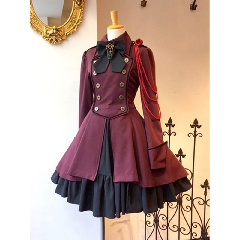 Đầm tay dài cổ điển phong cách gothic lolita Phục Hưng hóa trang nhân vật hoạt hình