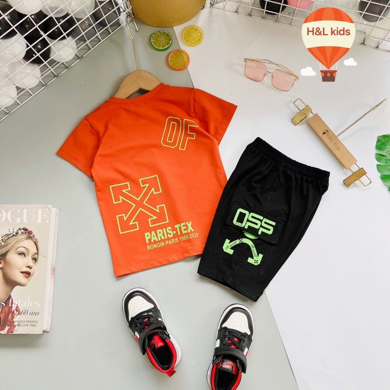 Bộ bé trai logo N.ike off white size đại cồ - Teppi House