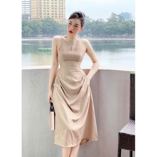🍀 VÁY đầm maxi sat nách ba lỗ TÚI SƯỜN BE HAI BÊN sang chảnh sexy công sở dự tiệc đám cưới