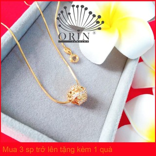 Dây chuyền nữ dạng xoắn mặt trái châu khía đính đá thiết kế bền màu cao cấp Orin D4127