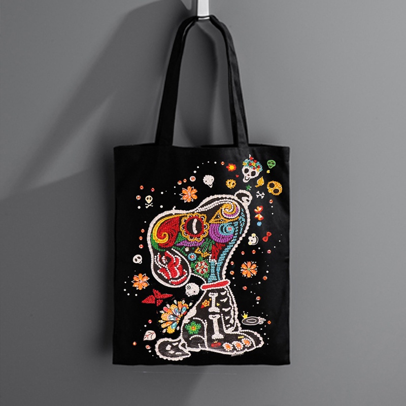 Túi Xách Tote Bằng Vải Đính Đá Tự Làm Có Thể Tái Sử Dụng