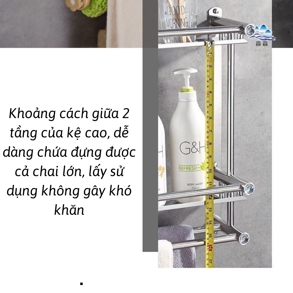 Giá Treo Khăn Kệ Để Đồ Nhà Tắm Gắn Tường Chắc Chắn Không Gỉ Tiện Lợi