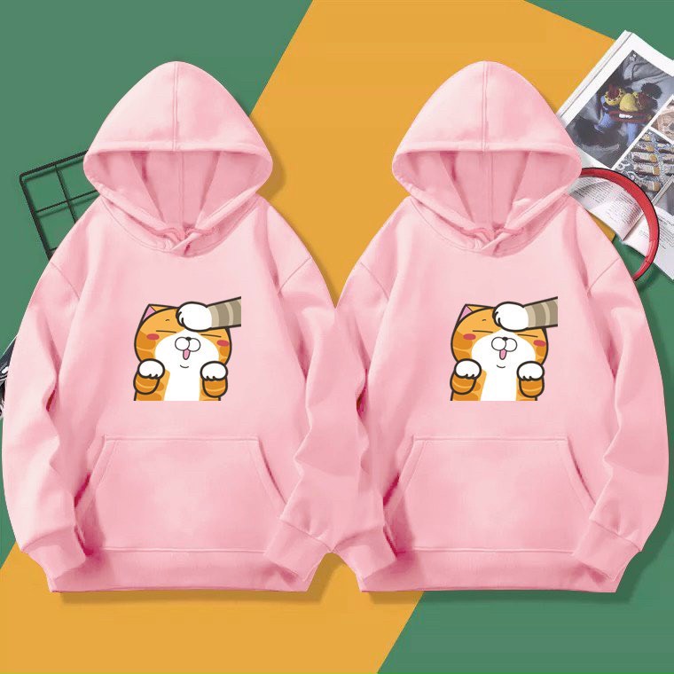 [ KHOÁC HÈ ] ÁO KHOÁC HOODIE NỈ UNISEX IN PÉT MÈO CUTE NHIỀU MÀU