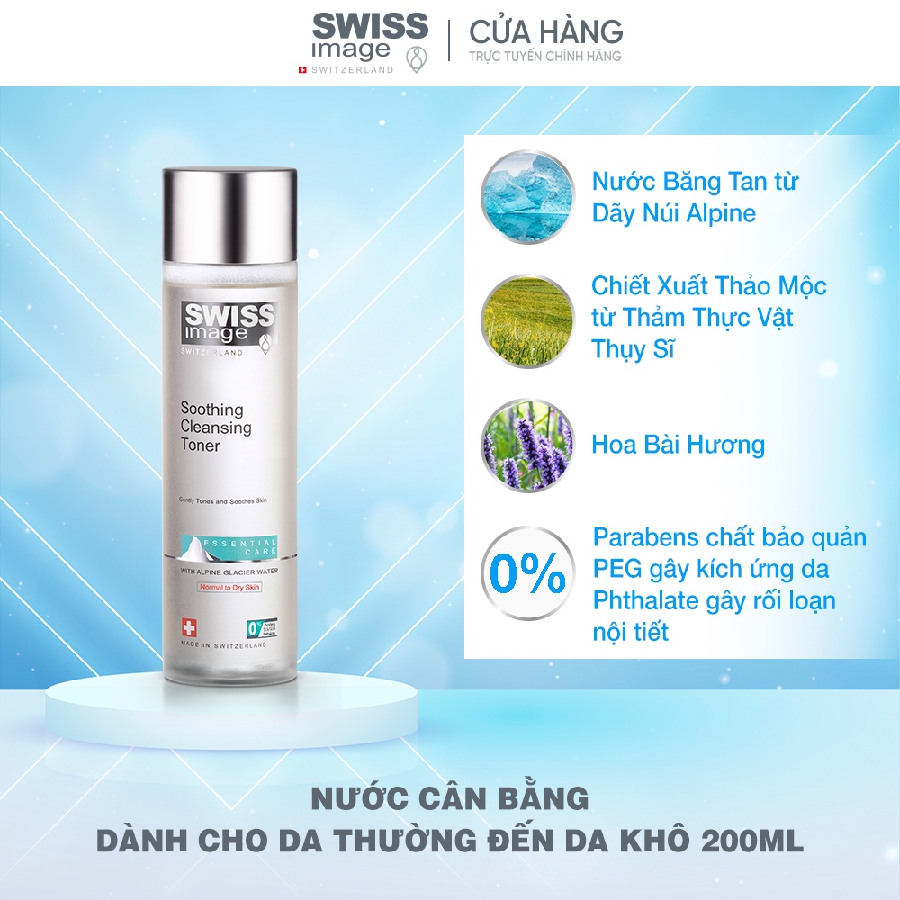 Nước Cân Bằng Dành Cho Da Thường Đến Da Khô Swiss Image Soothing Cleansing Toner 200ml