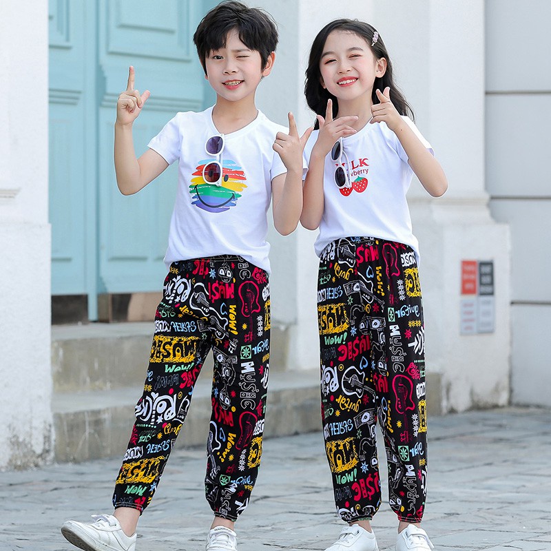 Quần Dài Ống Rộng Chất Liệu Cotton Thời Trang Xuân Thu Cho Bé 100-150cm