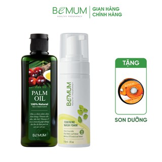 Combo Tinh dầu cọ Chống rạn Palm oil BEMUM 200ml + Bọt vệ sinh phụ nữ