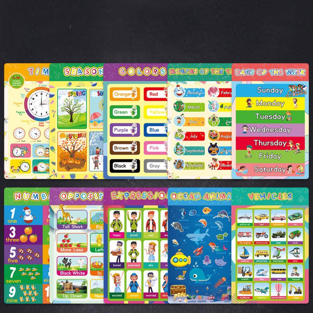Bebetterm Bộ 16 Áp Phích Bảng Đồ Hobbies Giáo Dục Sớm Cho Trẻ Mẫu Giáo Montessori