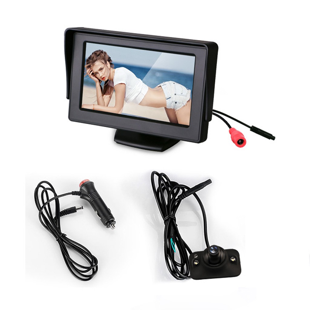 Cam Lề Không Khoan Gương Màn Hình LCD 4.3 Inch Gập Gọn – Lắp Đặt Dễ Dàng Chỉ 5 Phút