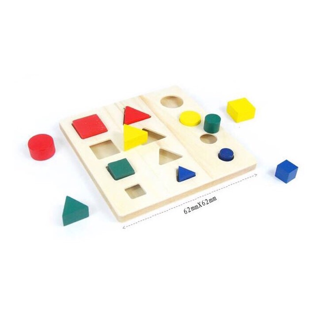 Bộ Giáo Cụ Montessori 8 Món - Giúp Bé Phát Triển Trí Tuệ về Hình Học, Toán Học - Hàng gỗ loại 1