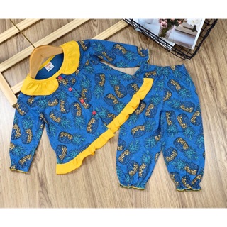 Bộ bèo bé gái thun cotton xuất dư