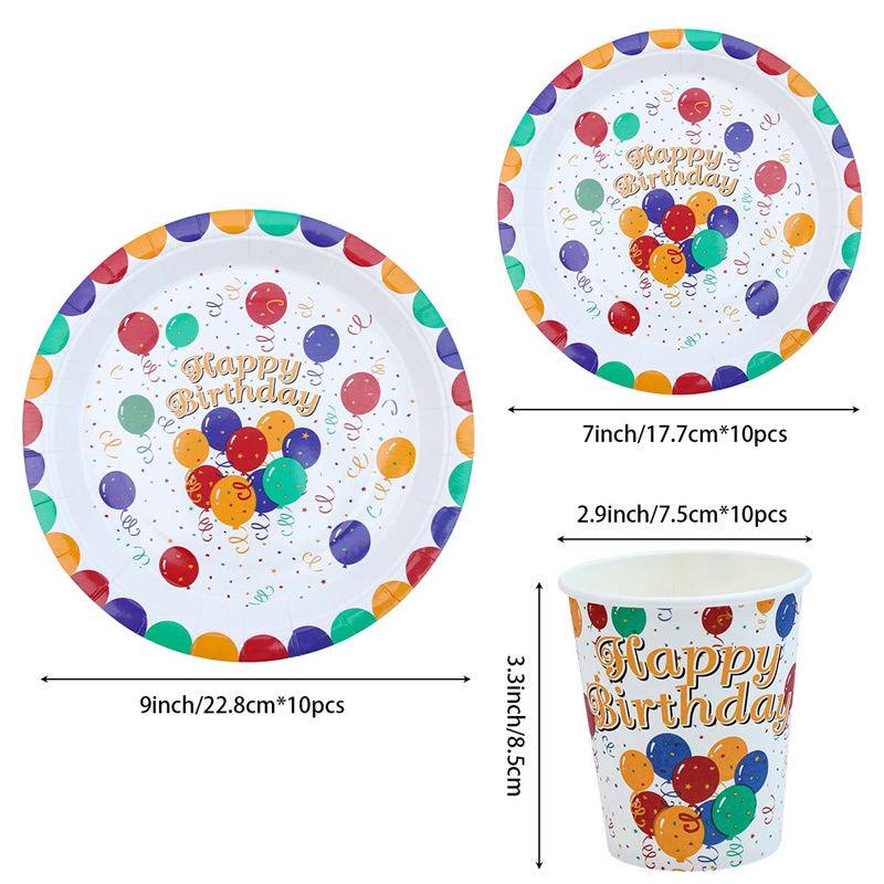 Bộ Dụng Cụ Bàn Ăn Và Ống Hút Dùng Một Lần Màu Cầu Vồng Cho Tiệc Sinh Nhật/Đám Cưới