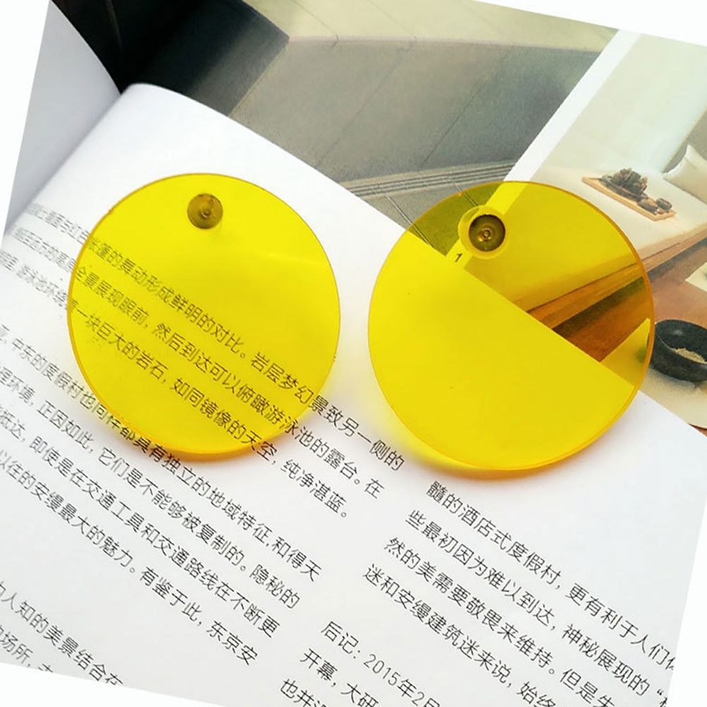 Bông tai nhựa trong suốt hình tròn nhiều màu sắc thời trang cho nữ