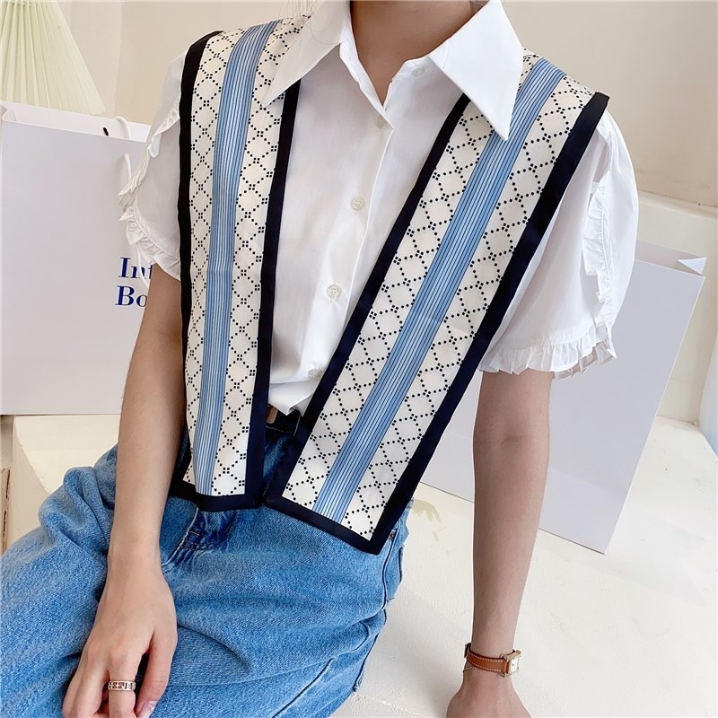 Áo Choàng Cổ Bằng Lụa Lạnh Thắt Nút Bảo Vệ Cổ Chống Nắng Phong Cách Hàn Quốc Thời Trang Xuân Hè Cho Nữ