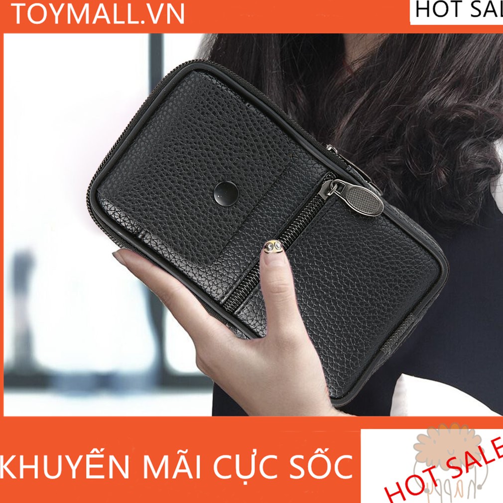 Túi da đeo ngang hông lưu trữ điện thoại di động cho nam