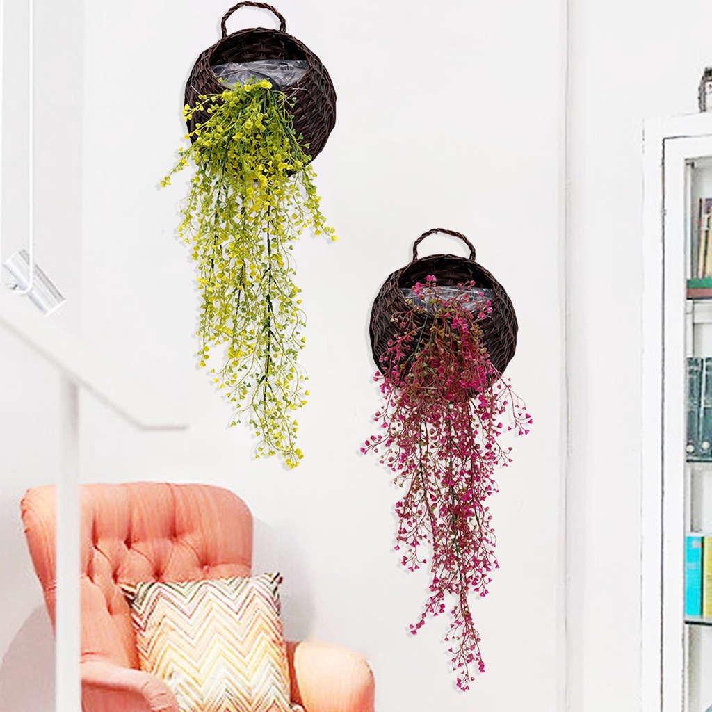 Chậu Hoa Giả Bằng Nhựa Trang Trí Bàn Làm Việc DIY