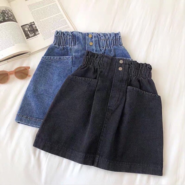 Chân váy bò cạp chun ULZZANG