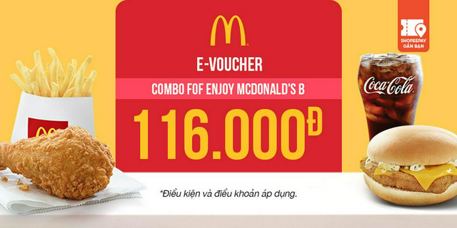 E-voucher mcdonald's combo fof enjoy mcdonald's b