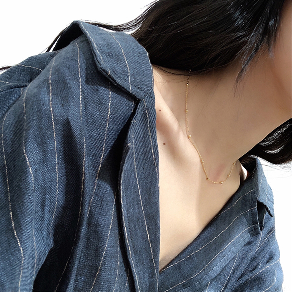 Vòng cổ chuỗi hạt dáng dài đơn giản hợp thời trang