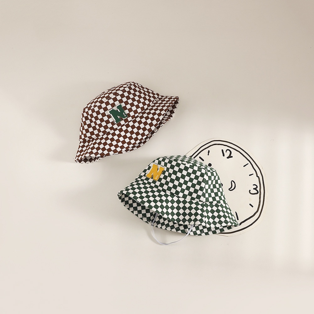 Mũ Ngư Dân Che Nắng Đi Biển Ngoài Trời Bằng Da Họa Tiết Chữ Dễ Thương Cho Bé