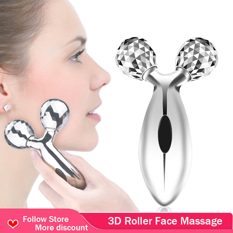 3D Face Roller Massager Face Lift Roller Massager Y Shape Rotation Wrinkles Remove Tighten Skin Care V Face Lifting Beauty Tool