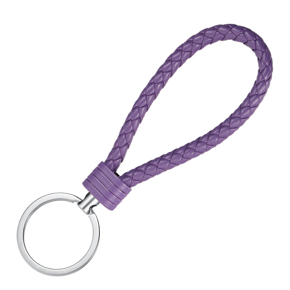 Móc Khóa Da PU Bện Dây Sáng Tạo Thời Trang Nam Nữ