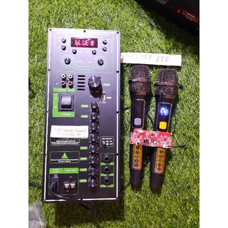 Mạch loa kéo trọn bộ kèm 2 tay micro không dây uhf sịn sò