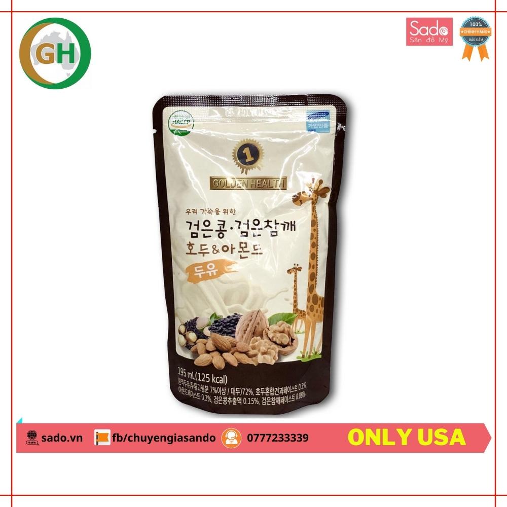 Sữa Óc Chó dinh dưỡng tăng chiều cao - Golden Health (đậu đen, macca, óc chó, hạnh nhân) - Bịch 195ml - Nhập khẩu