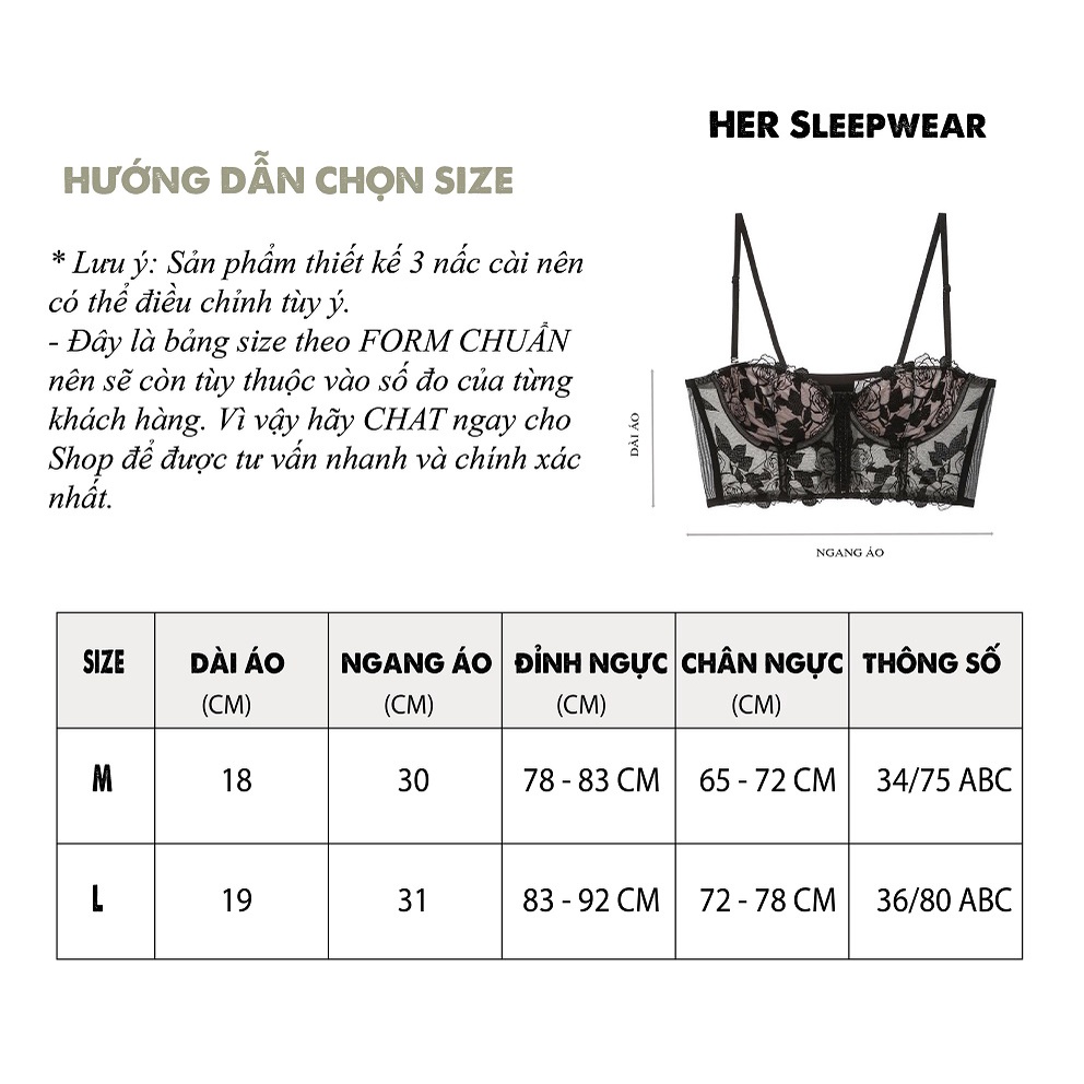 Áo bra ren bralette dáng corset có đệm mút, gọng nâng ngực nhẹ ren sexy cao cấp BR08 - Her sleepwear