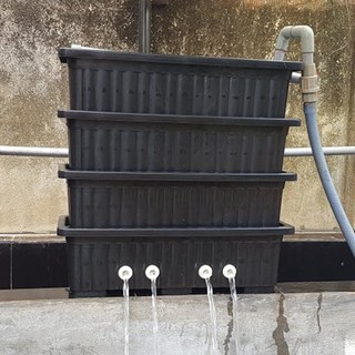 Bộ Lọc Baki hồ Koi 4 tâng màu đen kích thước dài 63cm rộng 22cm cao 80cm chưa bao gồm phụ kiện lọc