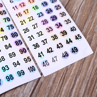 Bộ 1 Đến 200 Sticker Số 8mm Dán Trang Trí